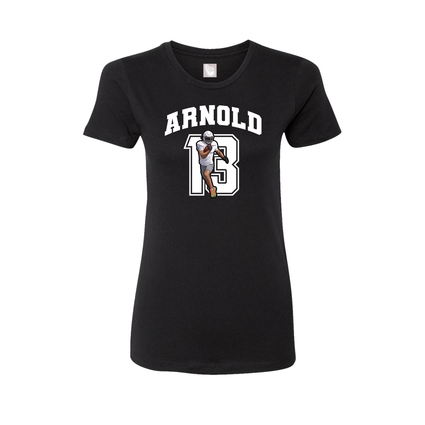 Fitted Women's Tee — Number in Black