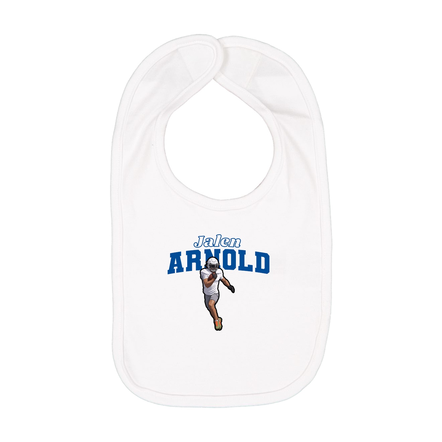 Infant Bib — Name Arch in White