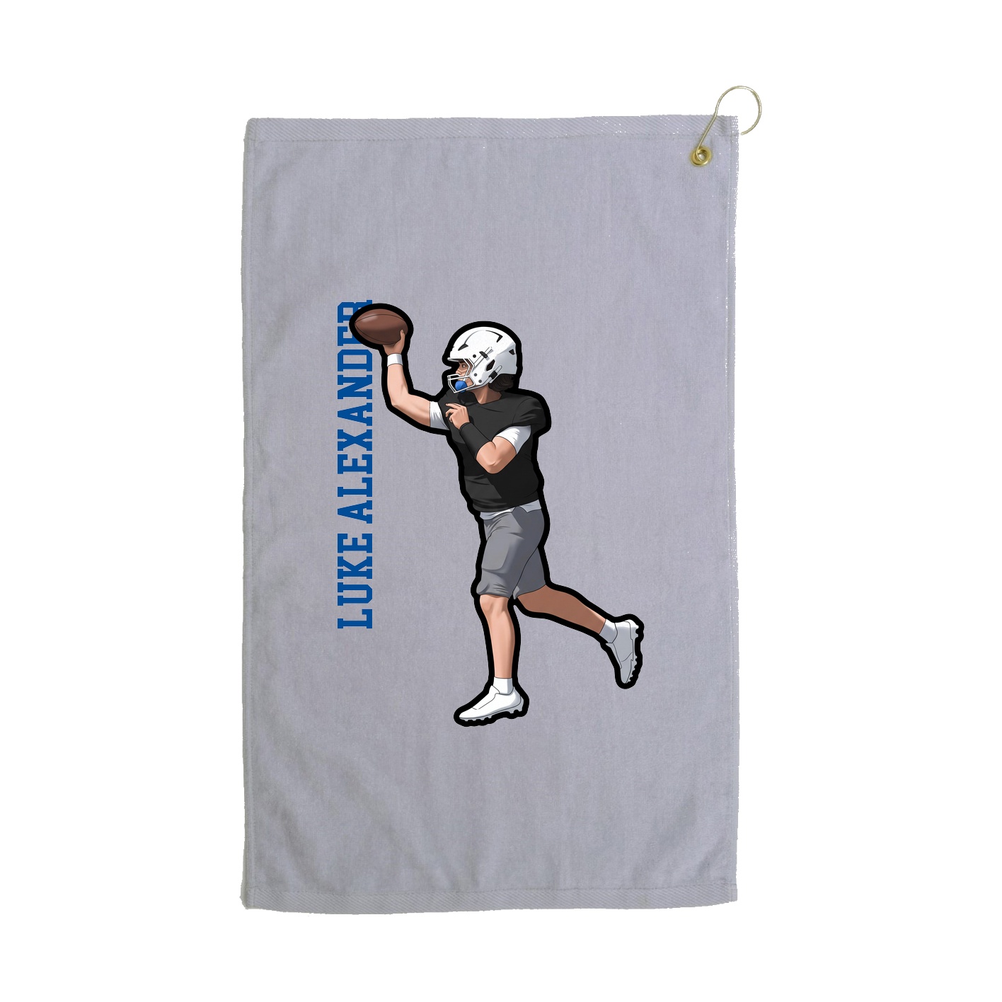 Golf Towel — Name Vertical in Grey