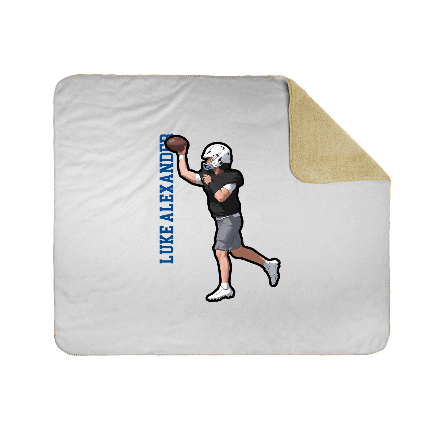 Throw Blanket — Name Vertical in White