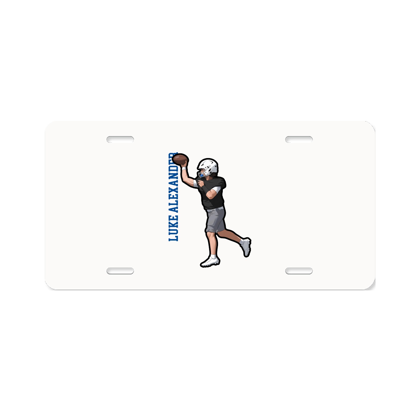 License Plate — Name Vertical in Classic