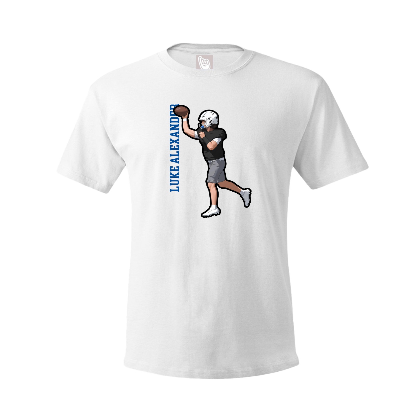Tee — Name Vertical in White