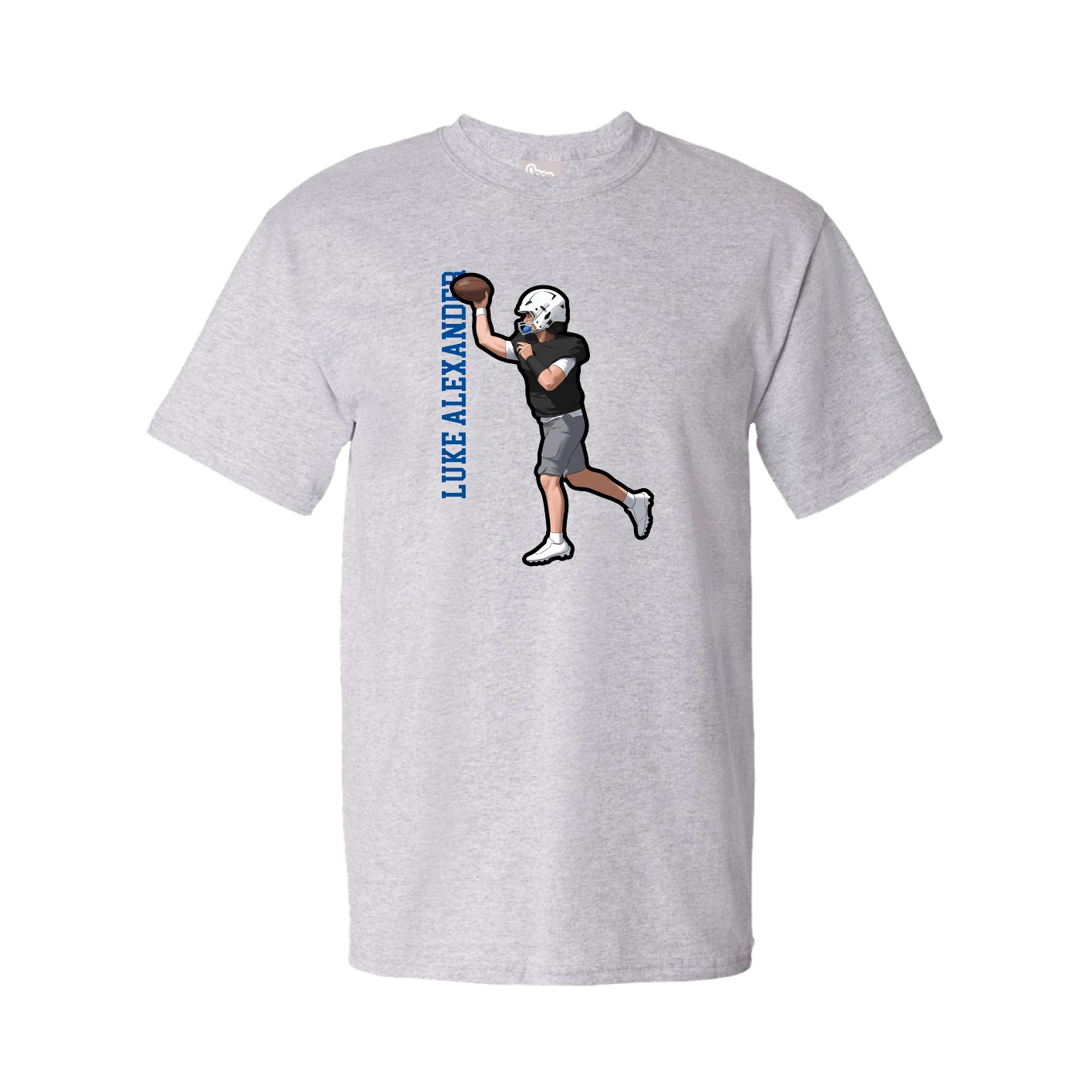 Youth Tee — Name Vertical in Grey
