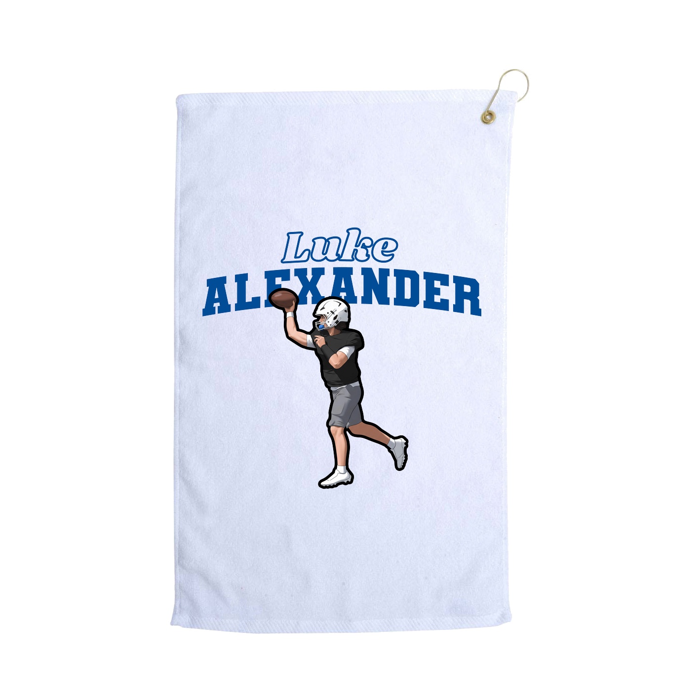 Golf Towel — Name Arch in White