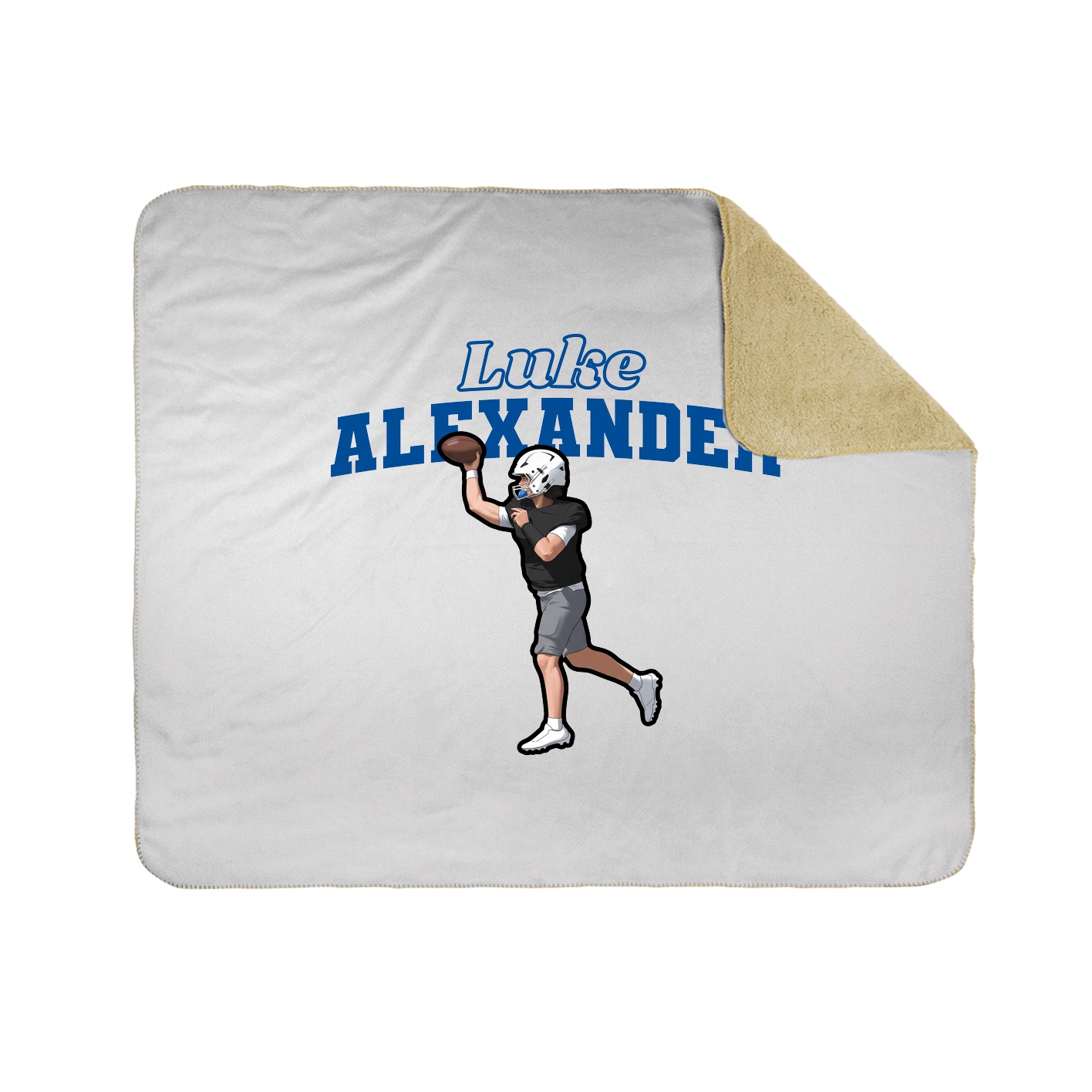 Throw Blanket — Name Arch in White