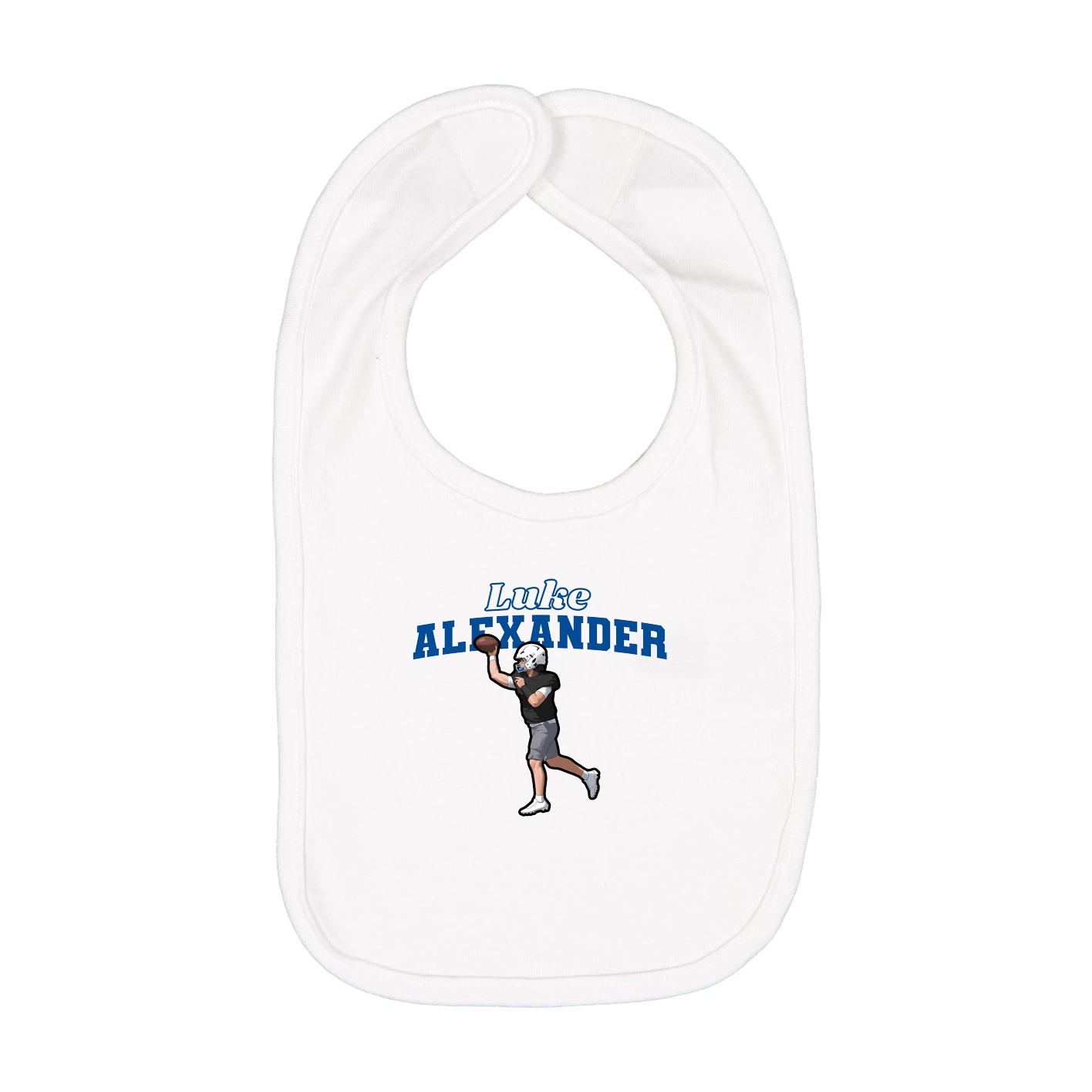 Infant Bib — Name Arch in White