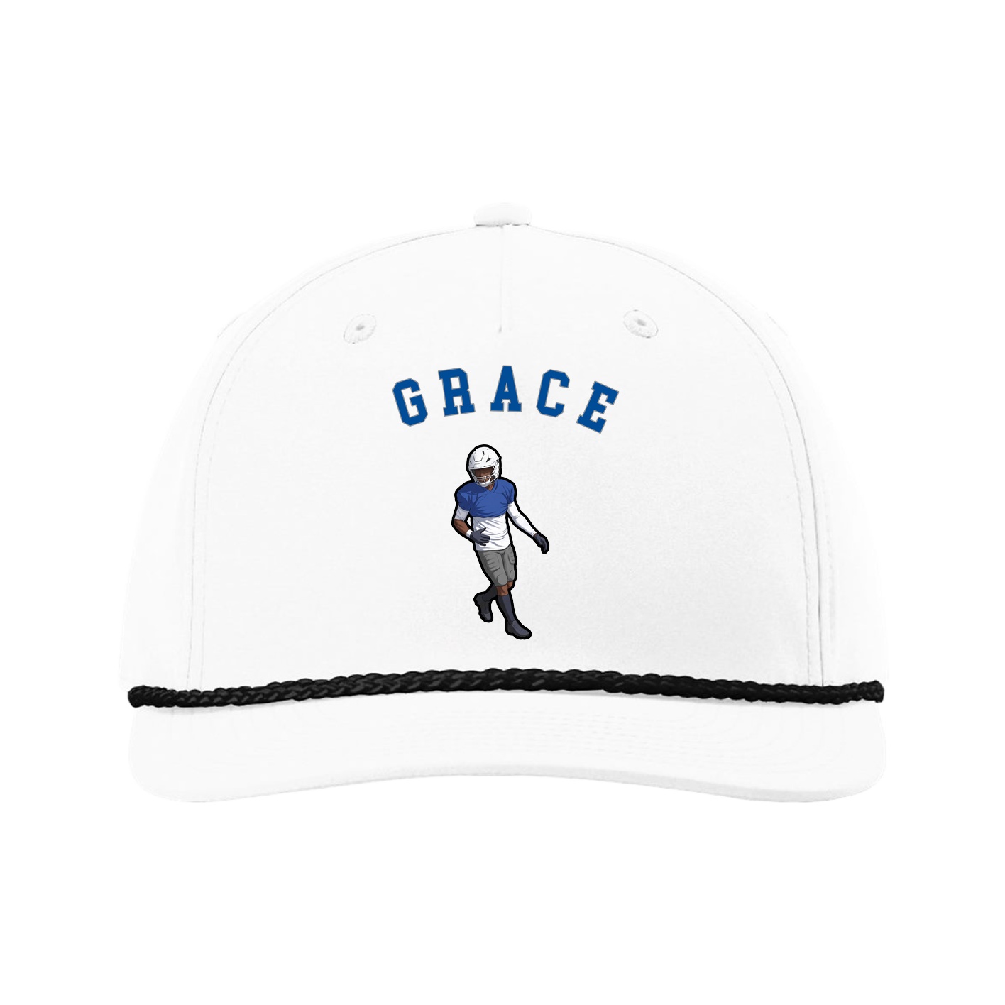Five-Panel Classic Rope Cap — Shirsey Arch in White