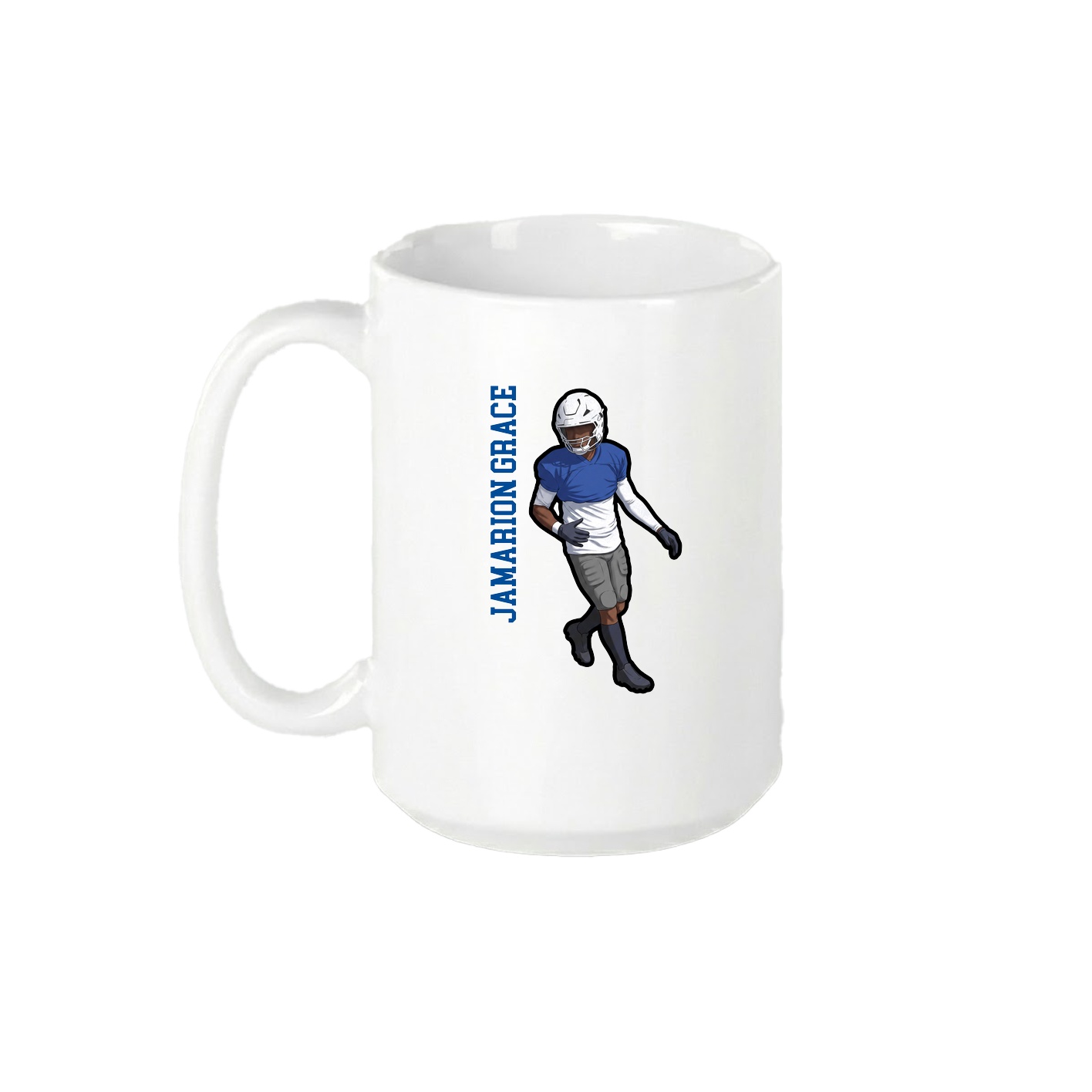 15oz Coffee Mug — Name Vertical in White