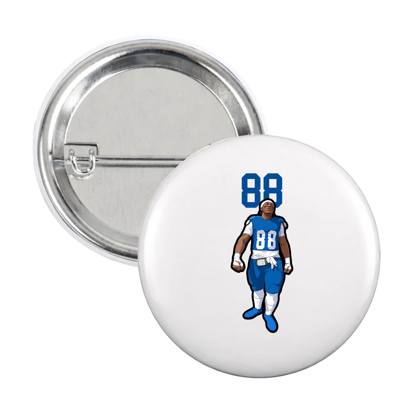 Game Day Button — Number Top in White