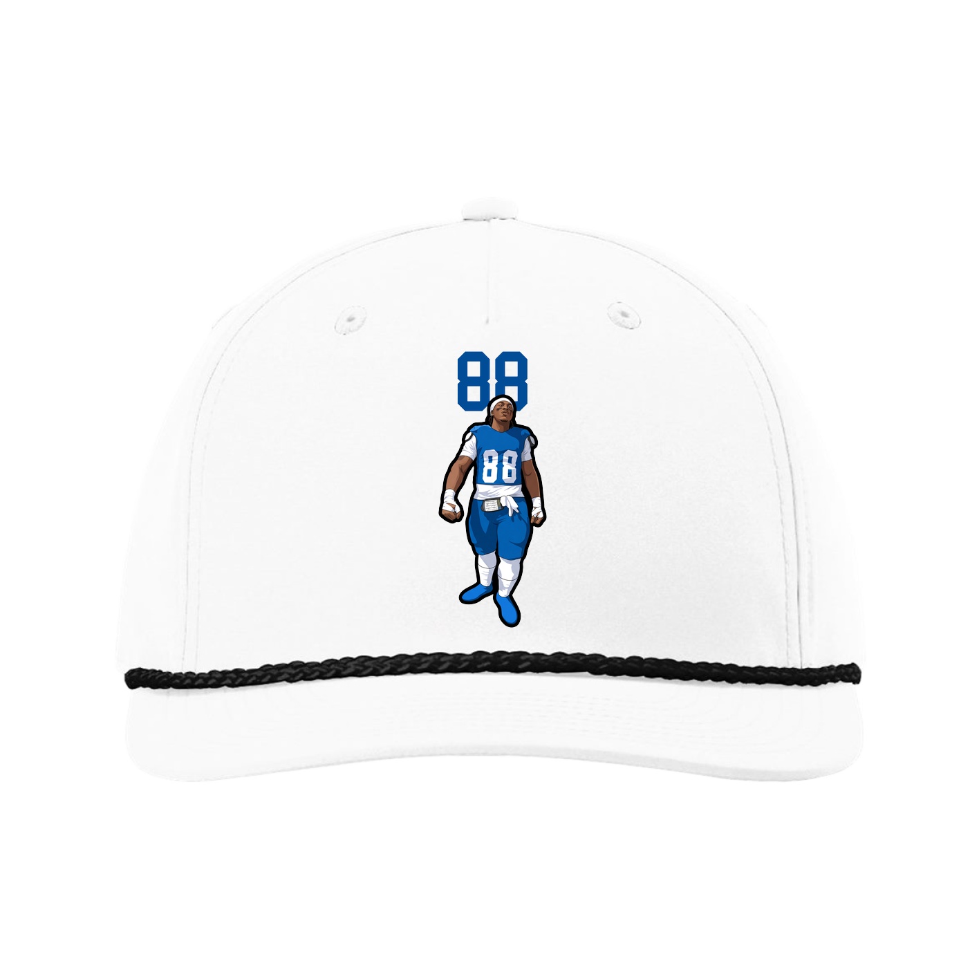 Five-Panel Classic Rope Cap — Number Top in White