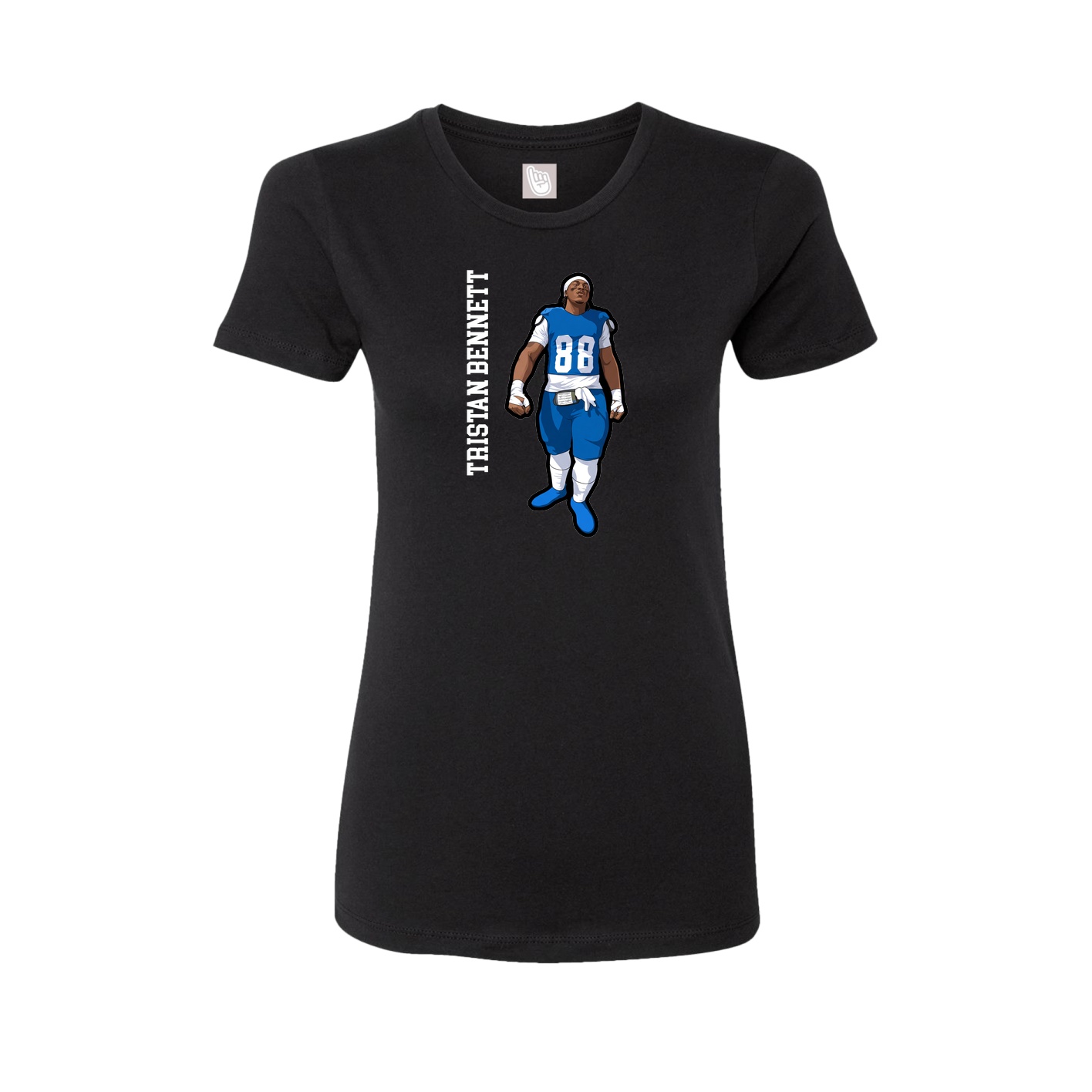 Womens Tee — Name Vertical in Black