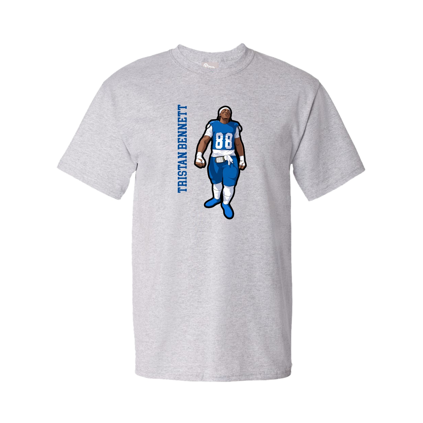 Youth Tee — Name Vertical in Grey