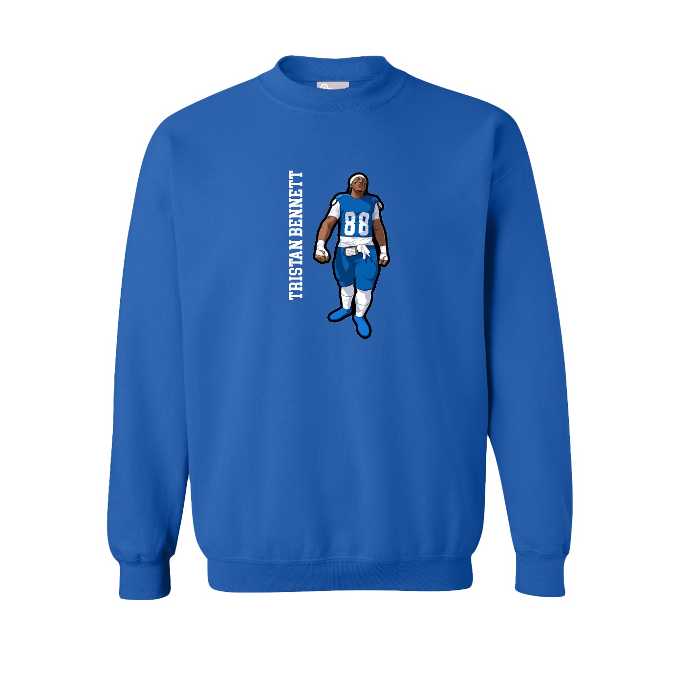 Fleece Crew — Name Vertical in Royal