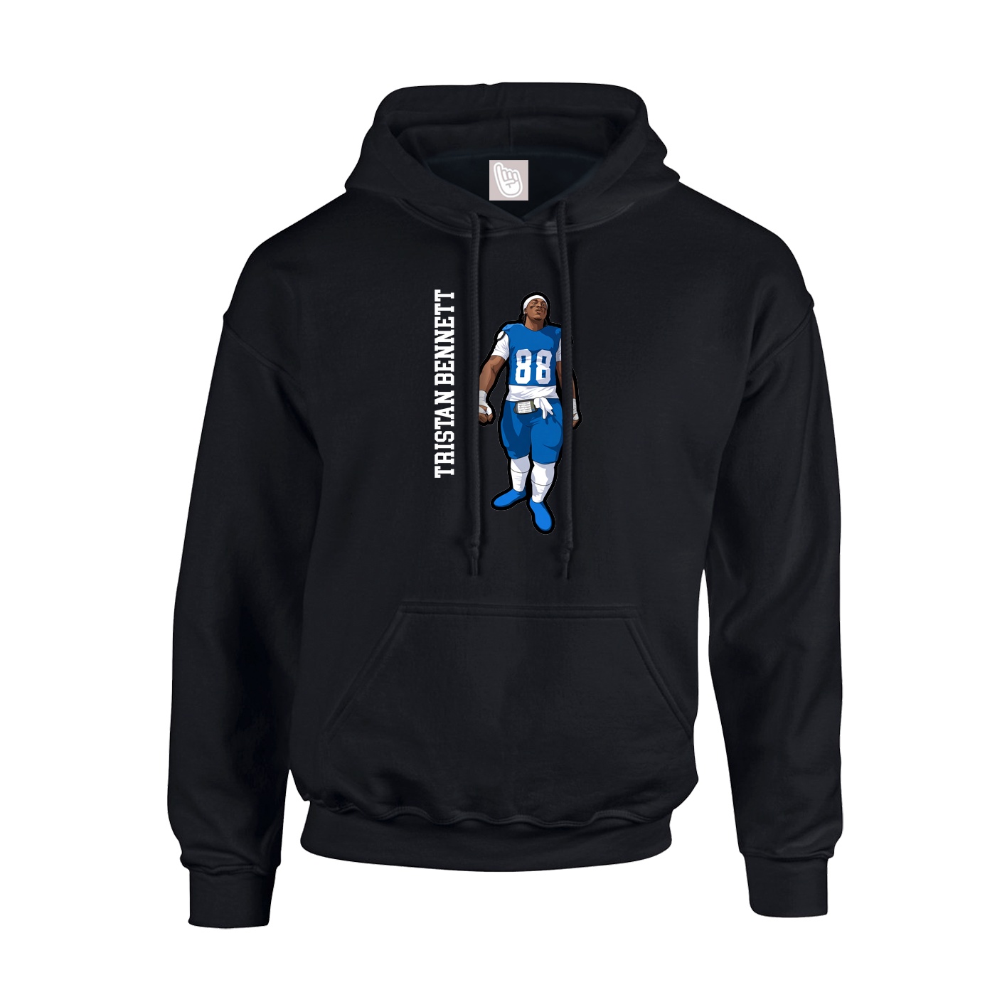 Youth Hoodie — Name Vertical in Black