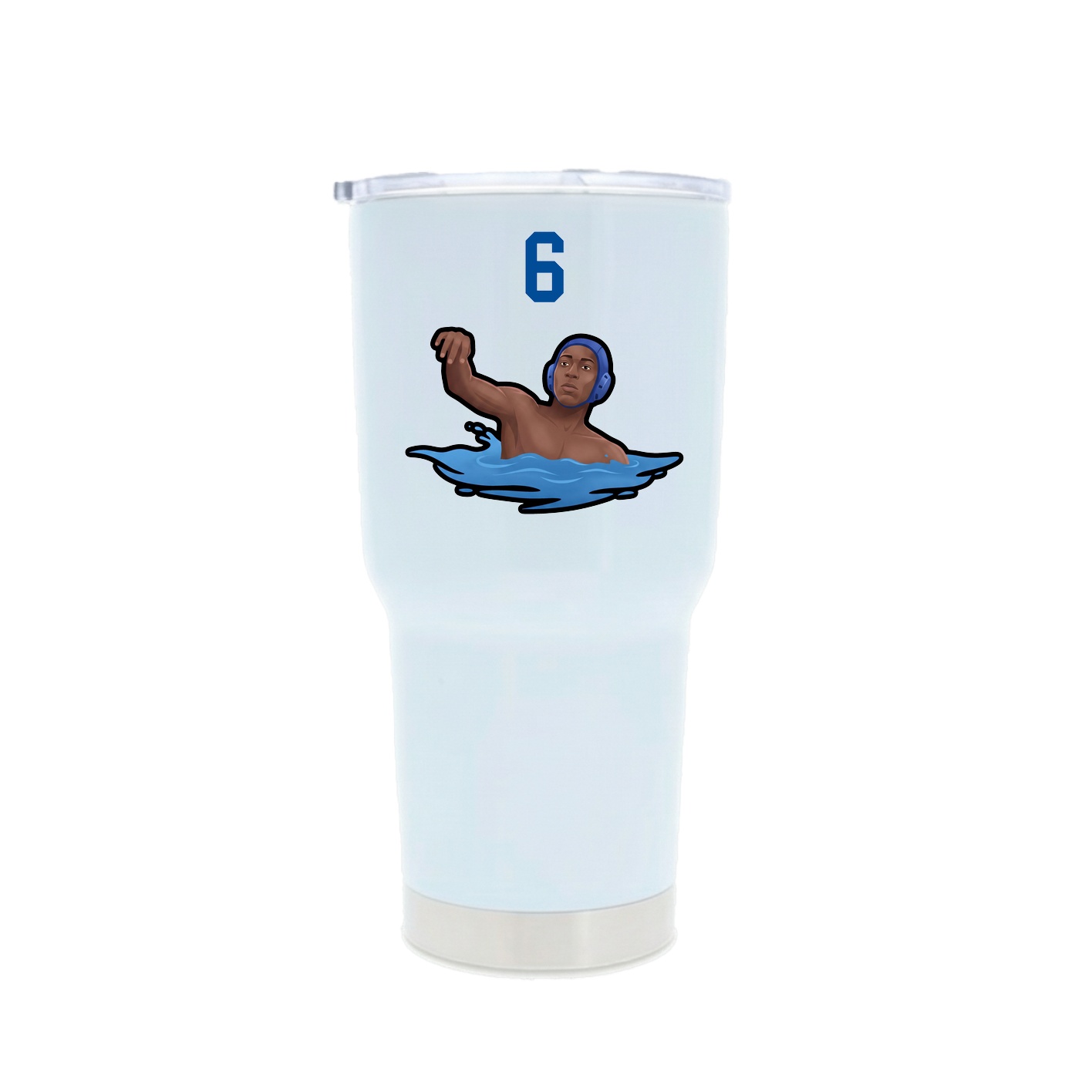 30oz Stainless Steel Tumbler — Number Top in White
