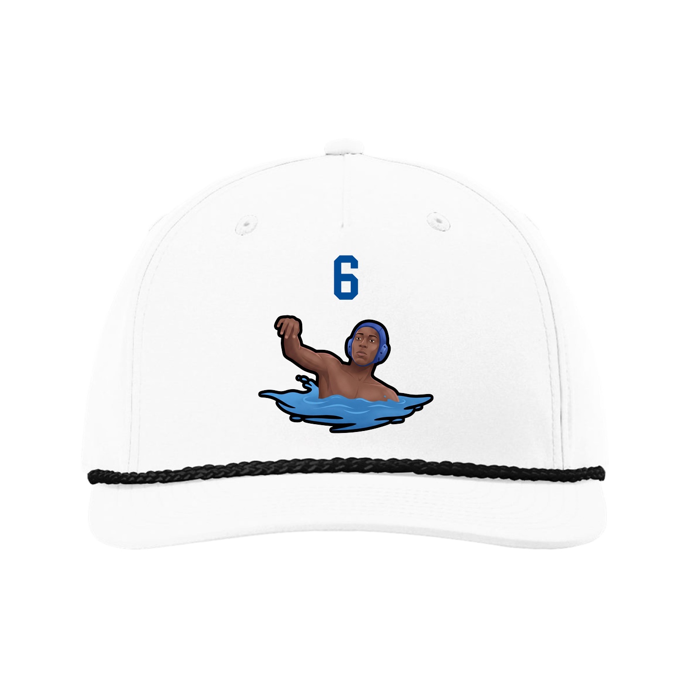 Five-Panel Classic Rope Cap — Number Top in White
