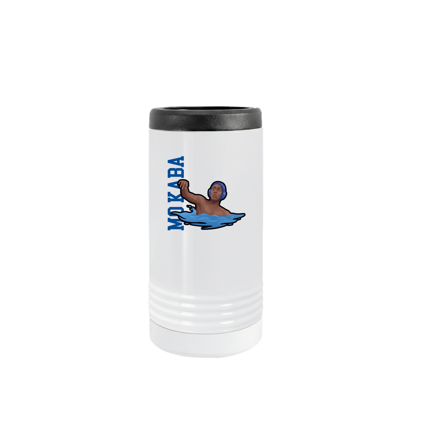 Slim Beverage Holder — Name Vertical in White