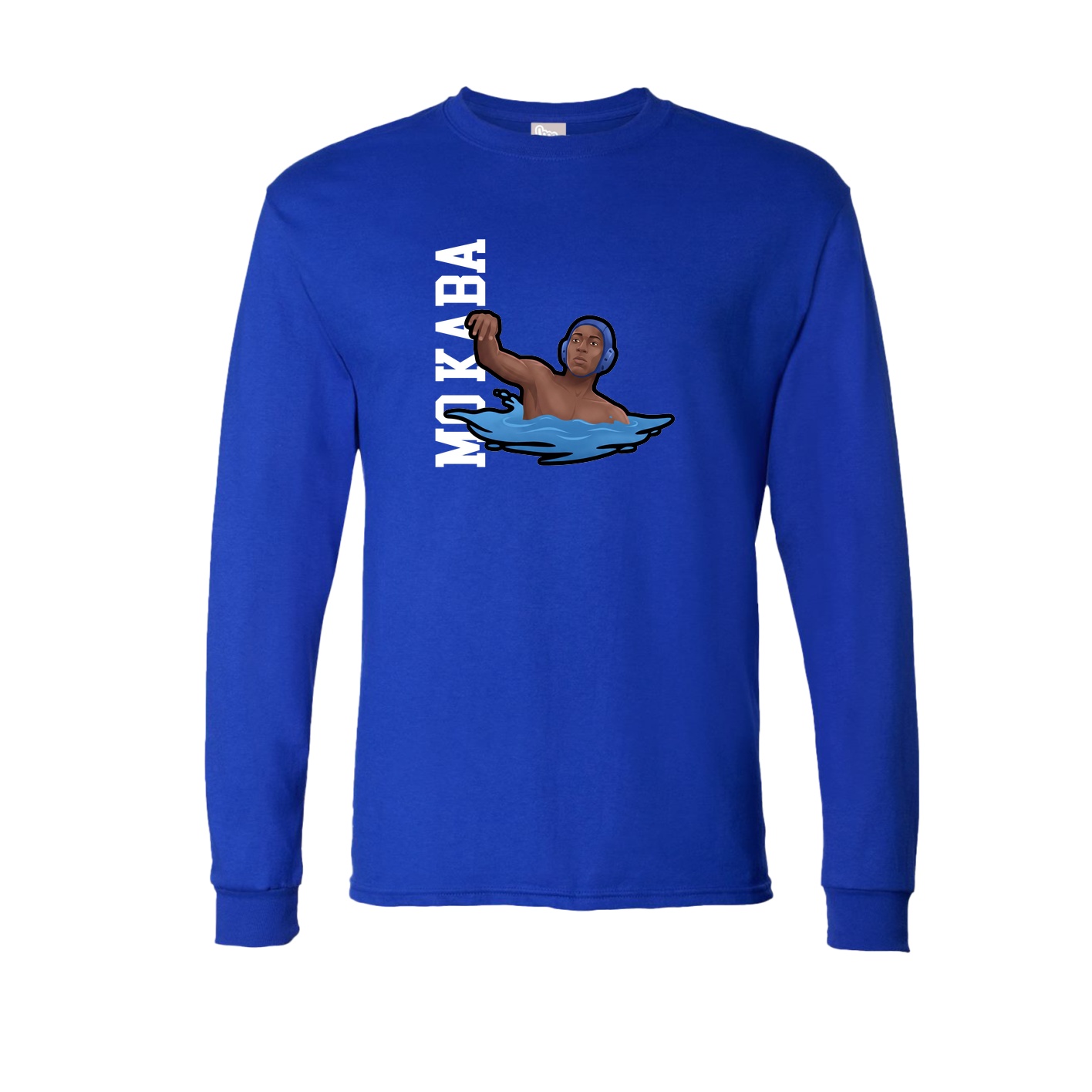 Long Sleeve Tee — Name Vertical in Royal