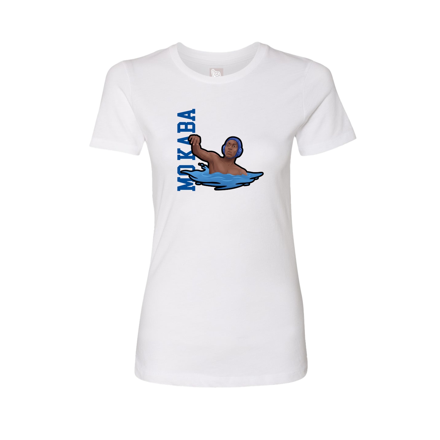 Fitted Women's Tee — Name Vertical in White