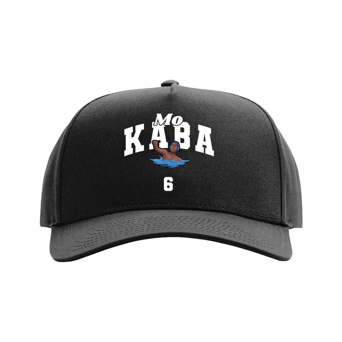 Full Fabric Five-Panel Champ Cap — Signature Arch in Black