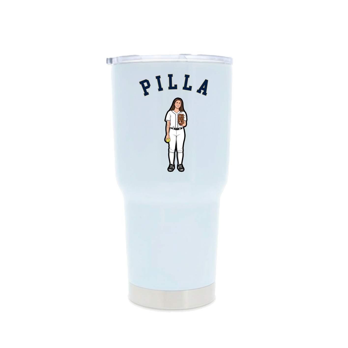 30oz Stainless Steel Tumbler — Shirsey Arch in White