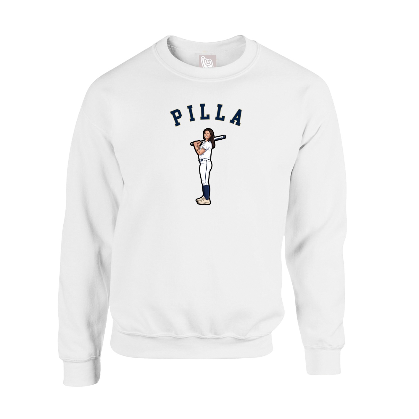 Fleece Crew — Shirsey Arch in White