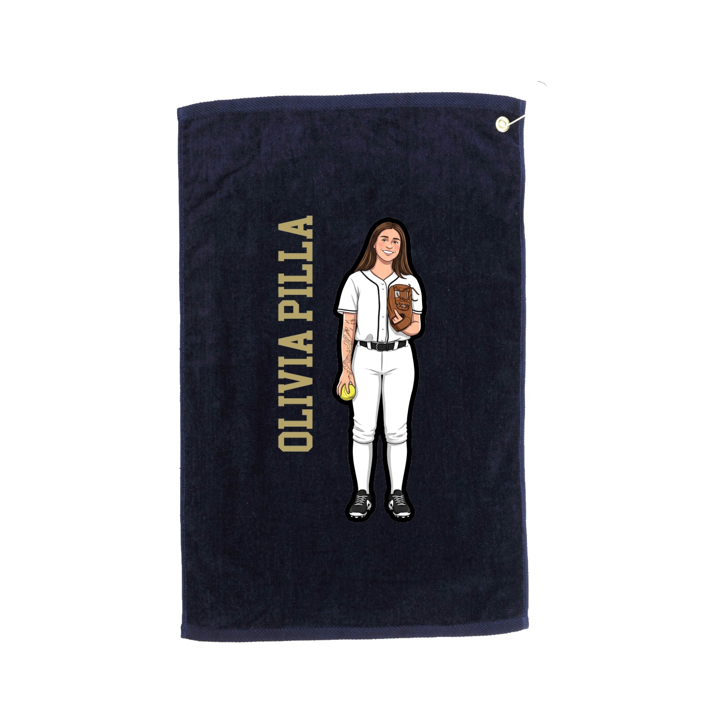 Golf Towel — Name Vertical in Navy