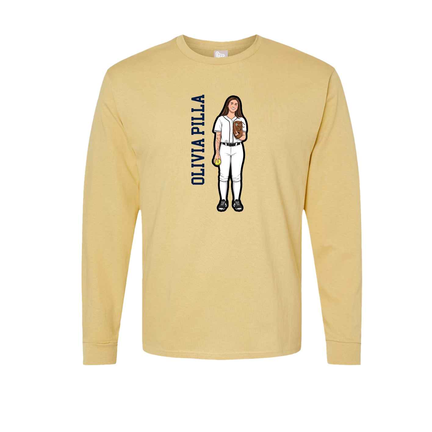 Long Sleeve Tee — Name Vertical in Vegas Gold