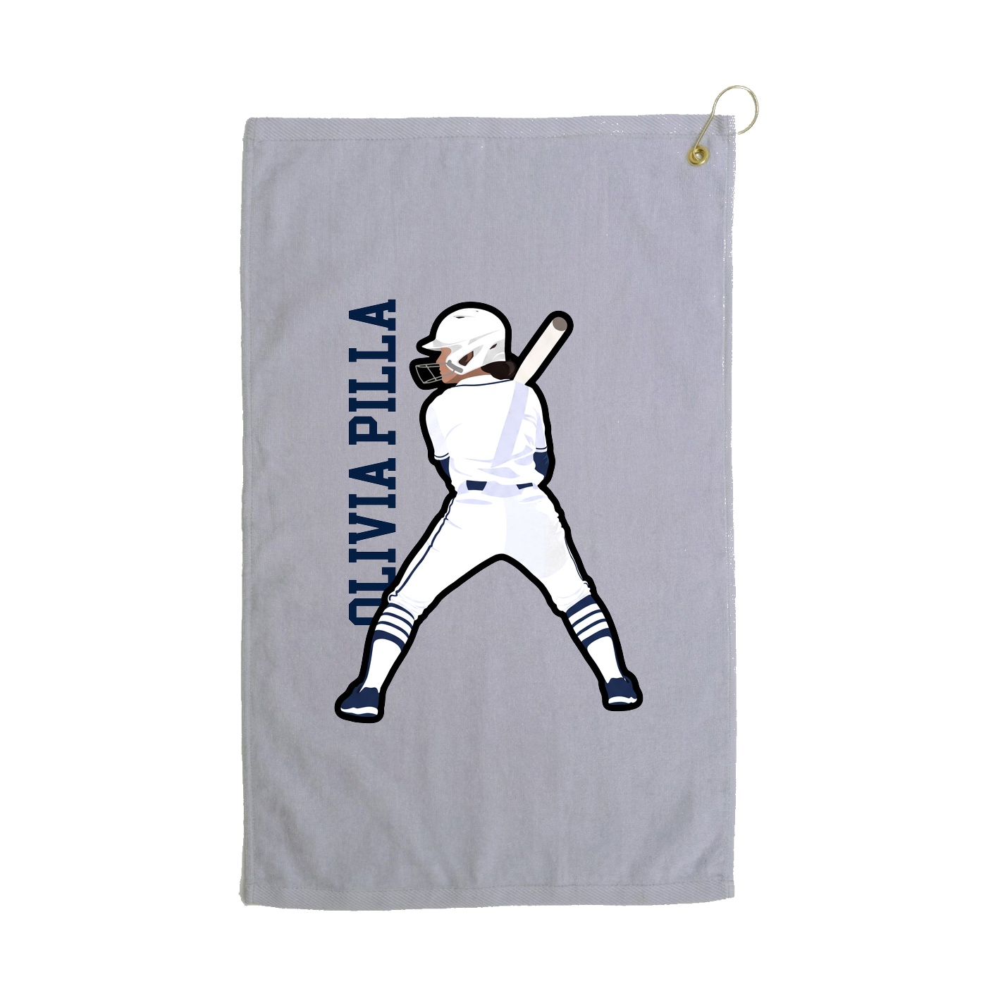 Golf Towel — Name Vertical in Grey