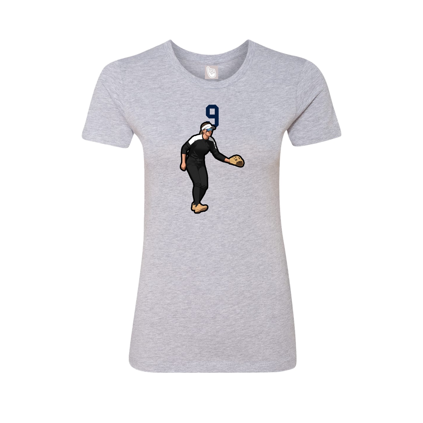 Fitted Women's Tee — Number Top in Grey