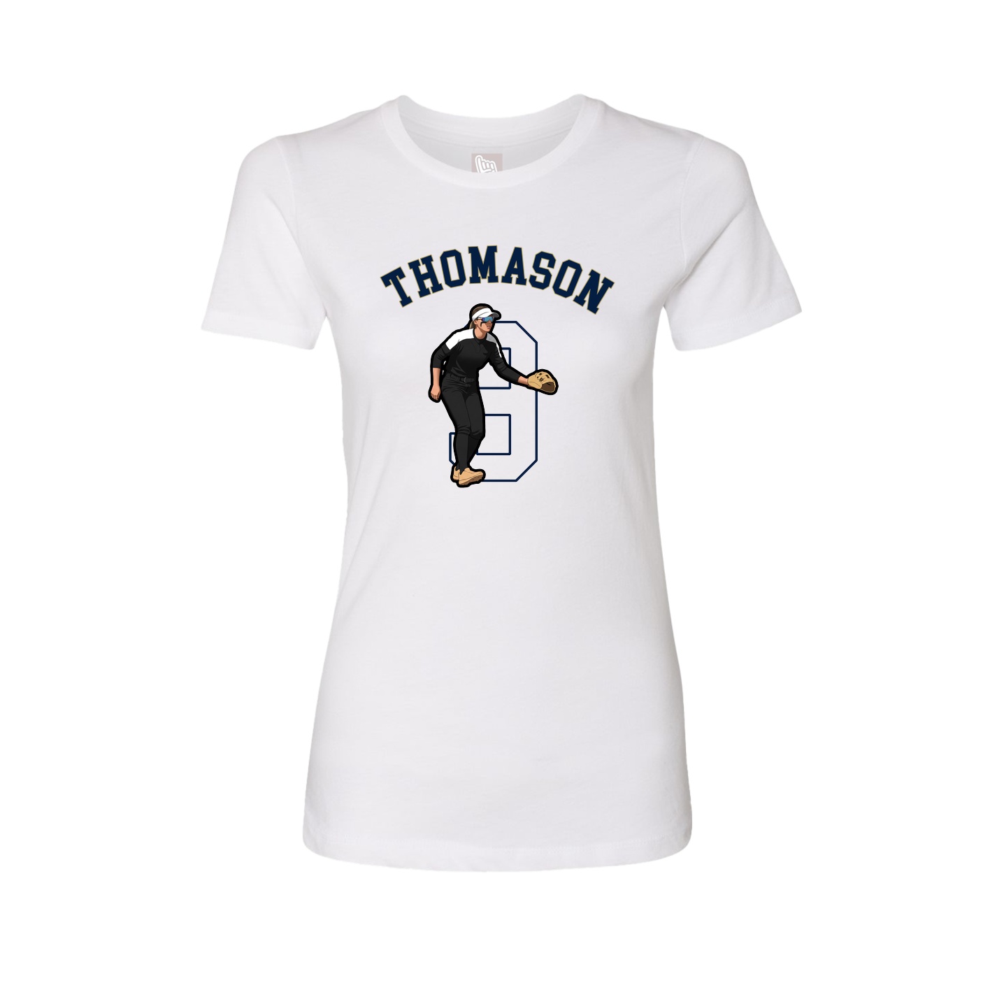 Fitted Women's Tee — Shirsey Arch in White