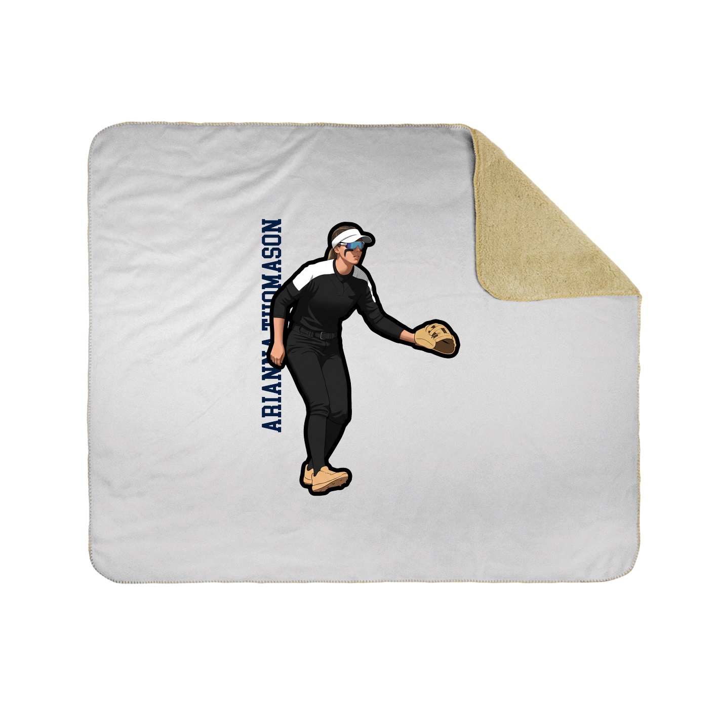 Throw Blanket — Name Vertical in White