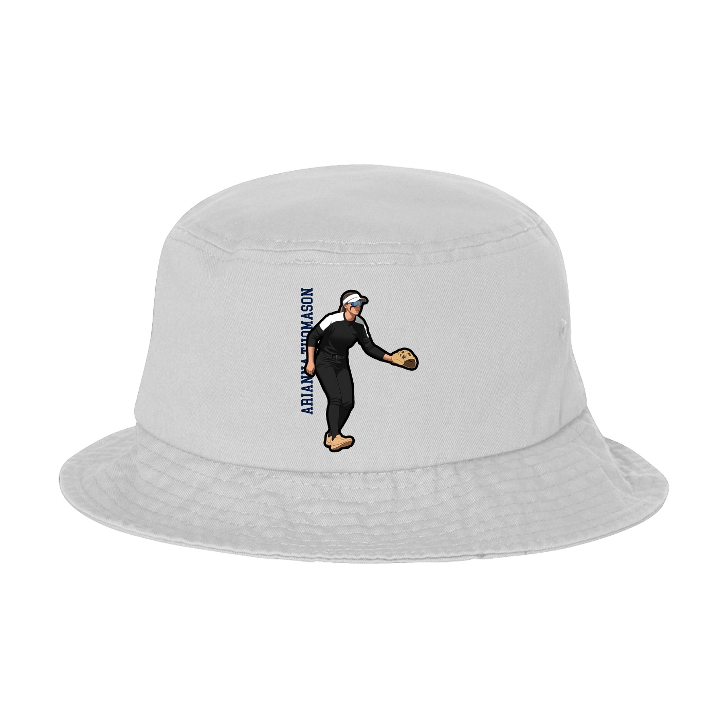 Bucket Cap — Name Vertical in White