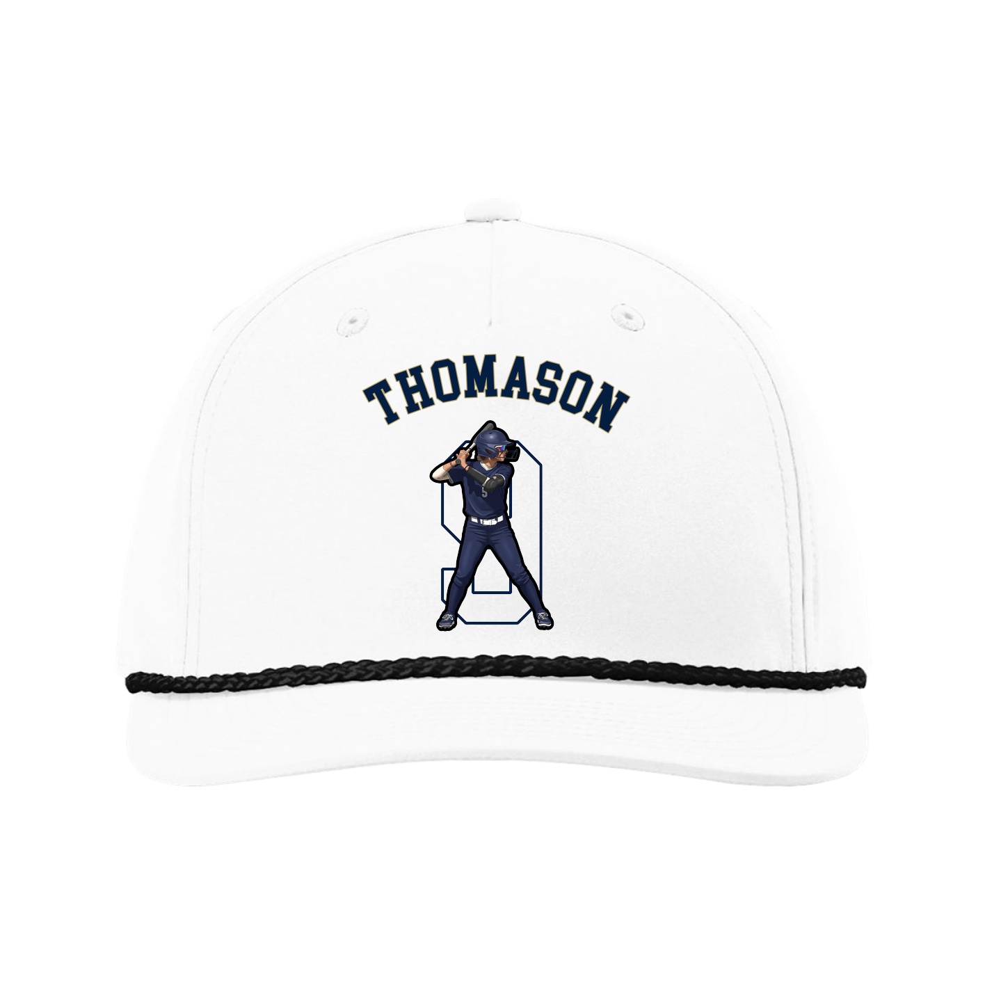 Five-Panel Classic Rope Cap — Shirsey Arch in White