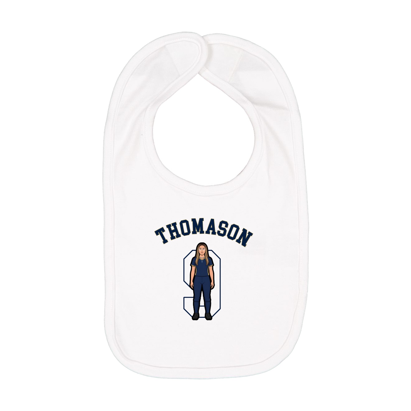 Infant Bib — Shirsey Arch in White