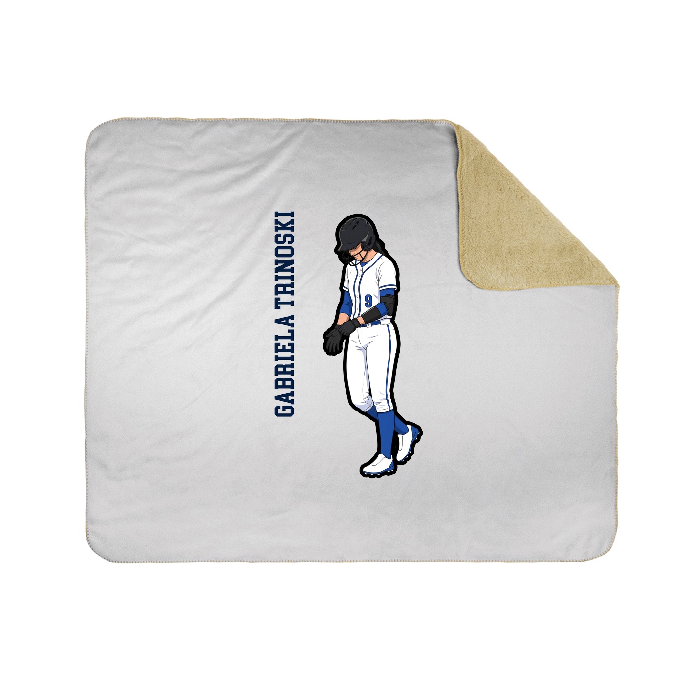 Throw Blanket — Name Vertical in White