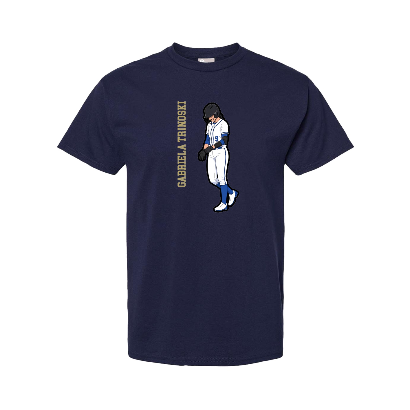 Youth Tee — Name Vertical in Navy