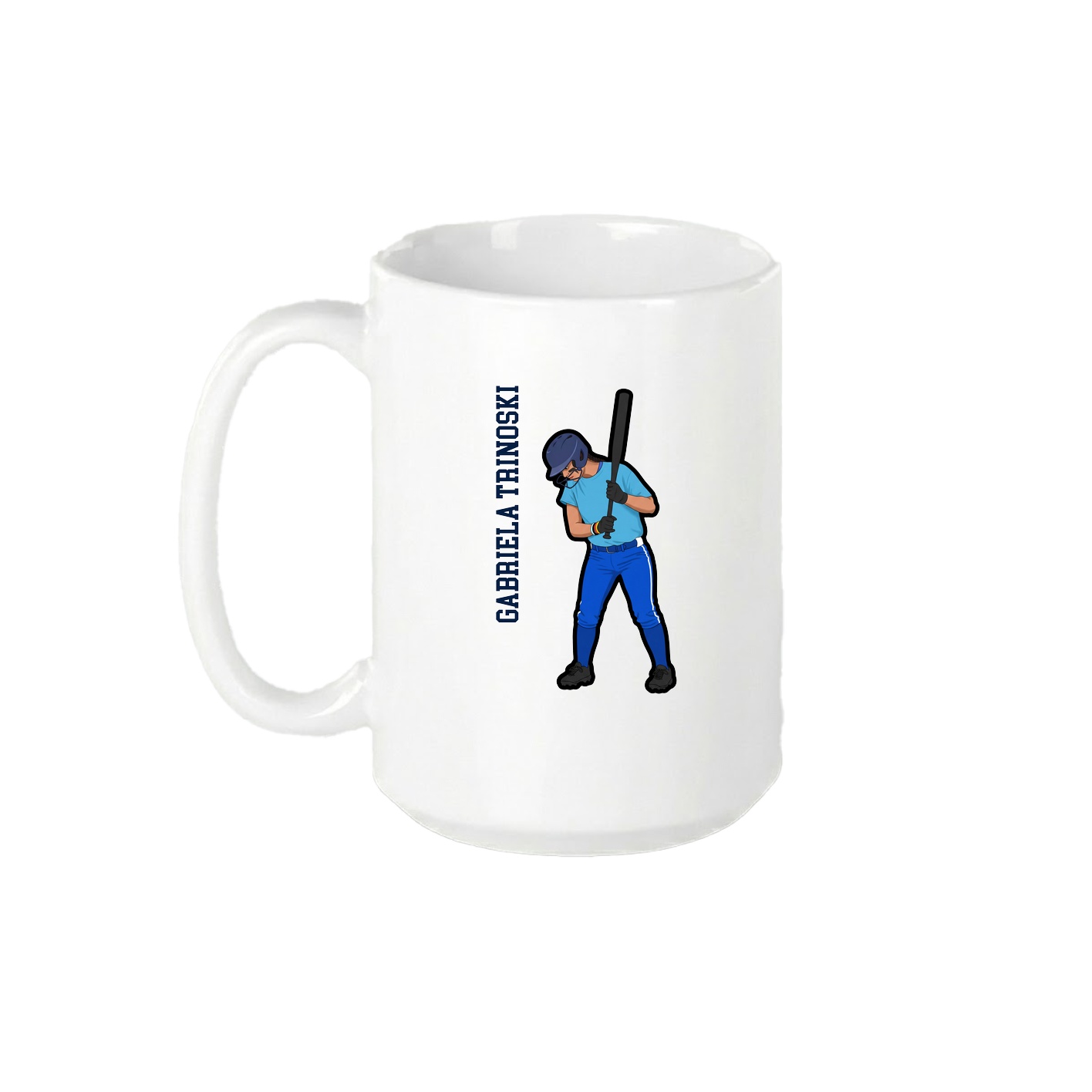 15oz Coffee Mug — Name Vertical in White