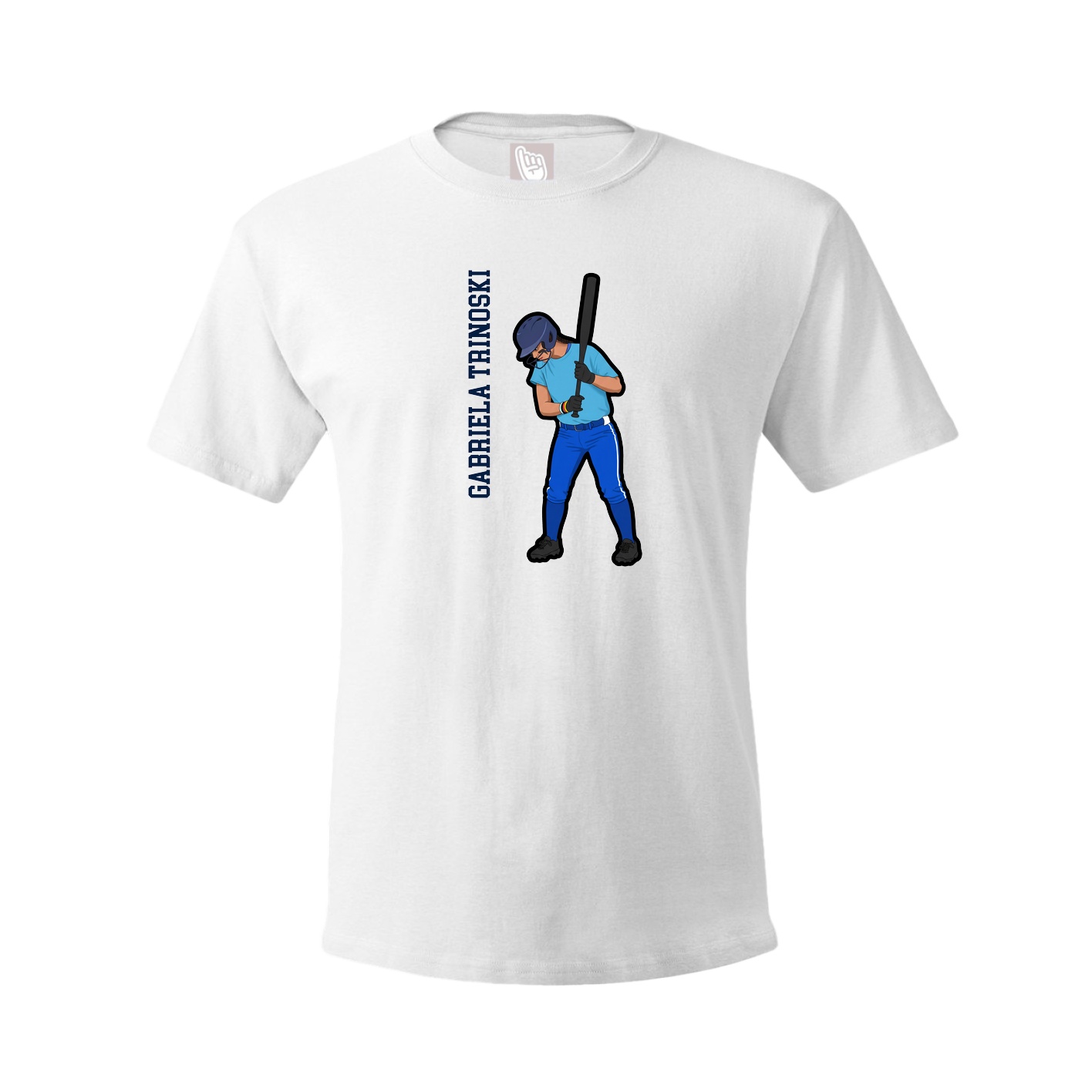 Youth Tee — Name Vertical in White