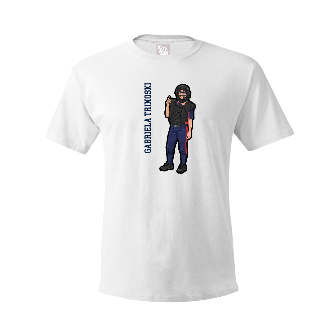 Tee — Name Vertical in White