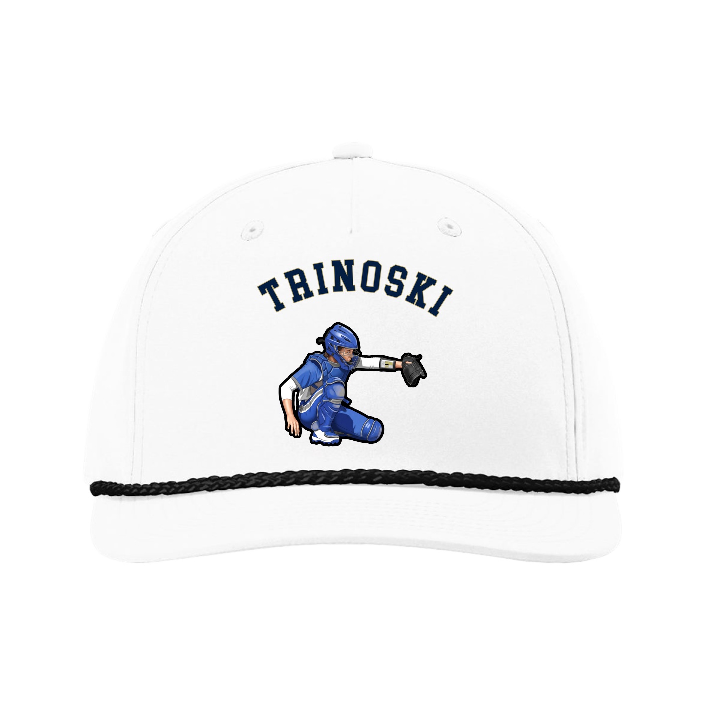 Five-Panel Classic Rope Cap — Shirsey Arch in White