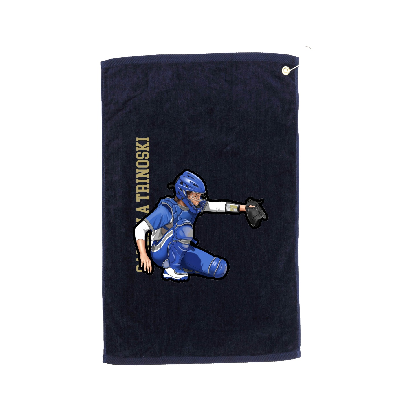 Golf Towel — Name Vertical in Navy
