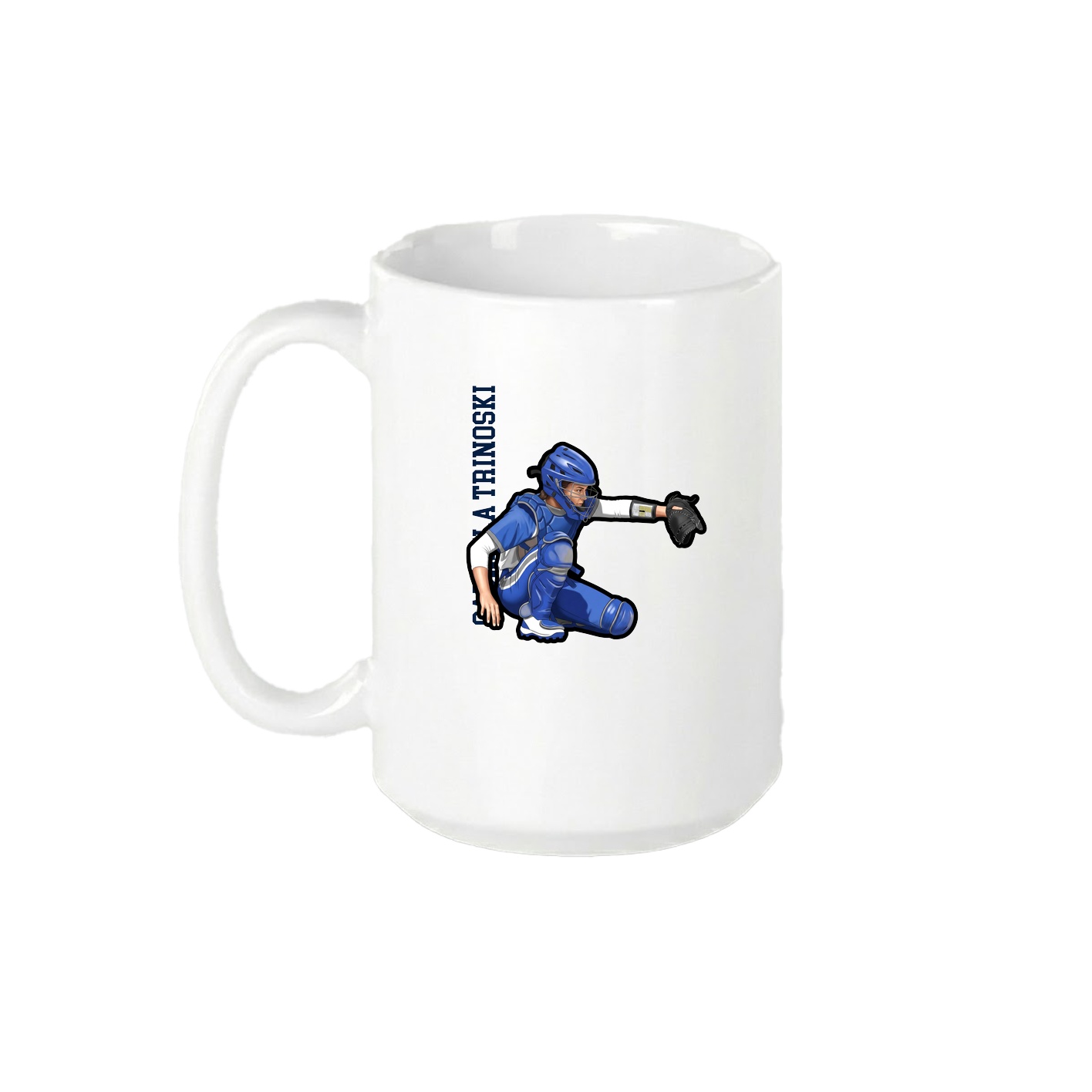 15oz Coffee Mug — Name Vertical in White