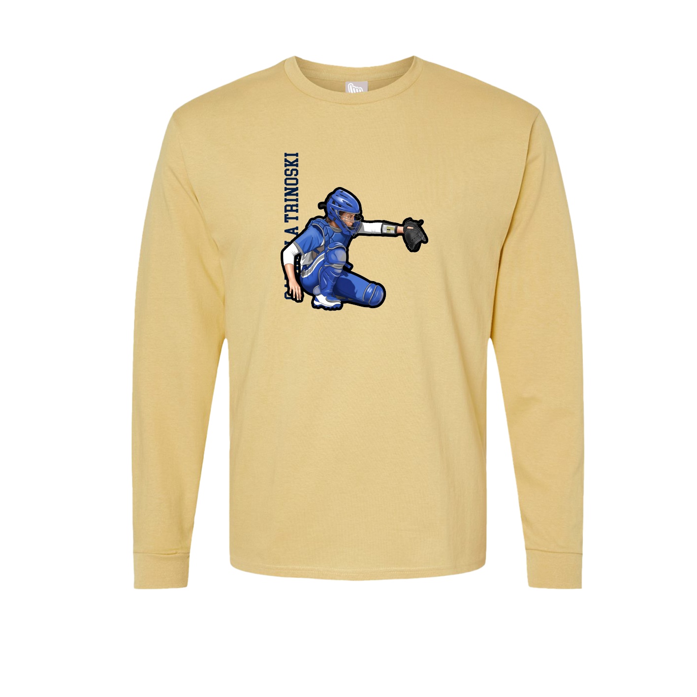 Long Sleeve Tee — Name Vertical in Vegas Gold