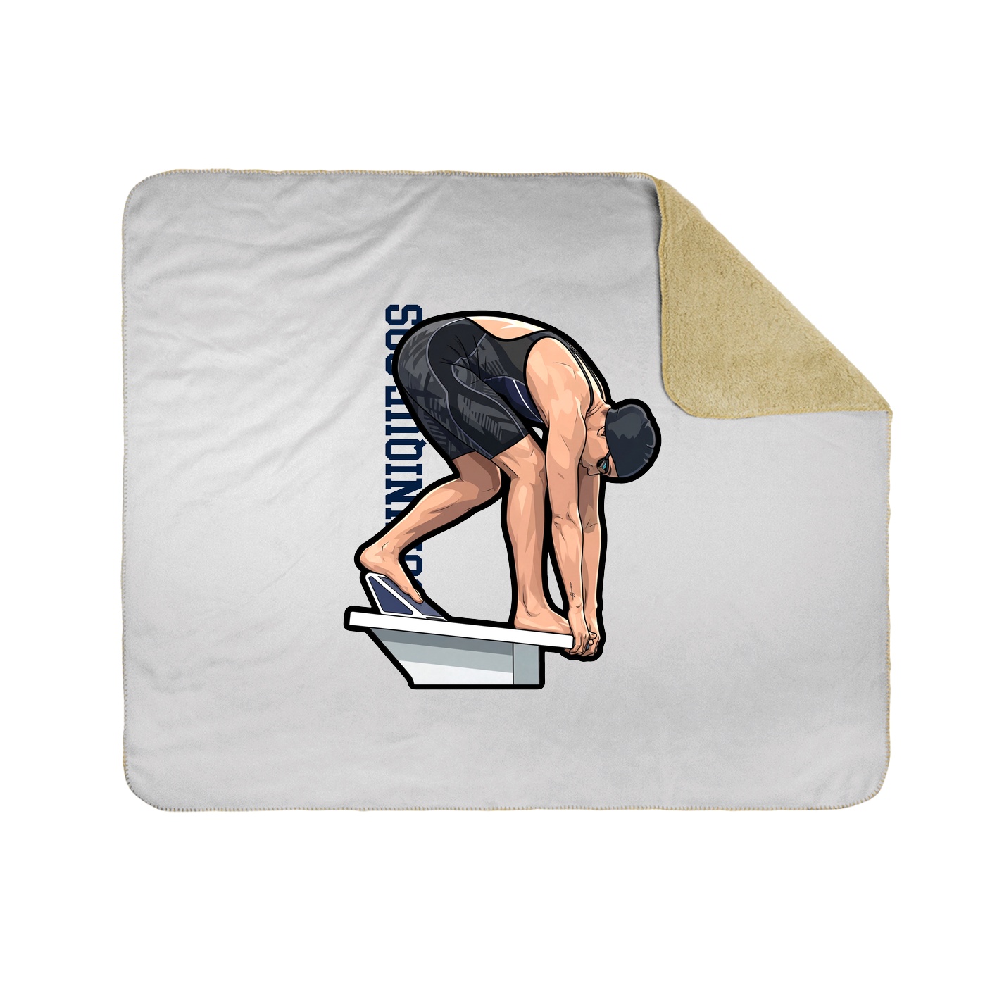 Throw Blanket — Name Vertical in White