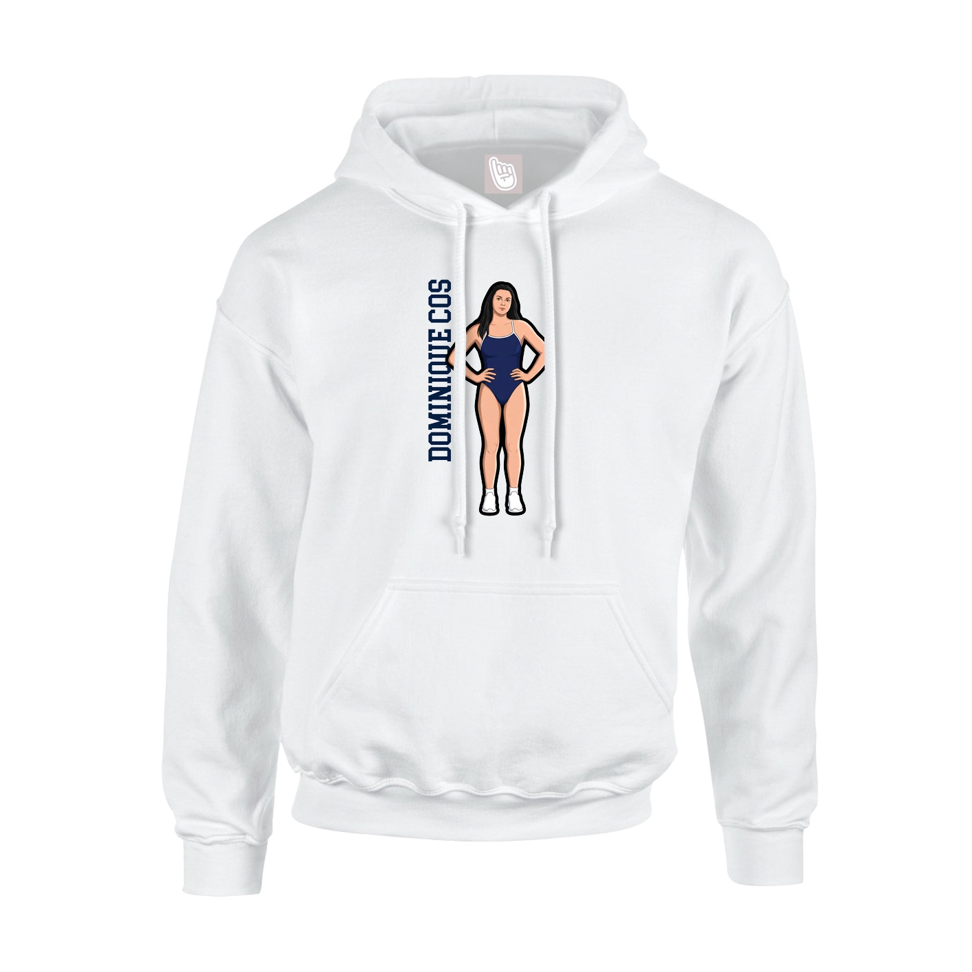 Hoodie — Name Vertical in White