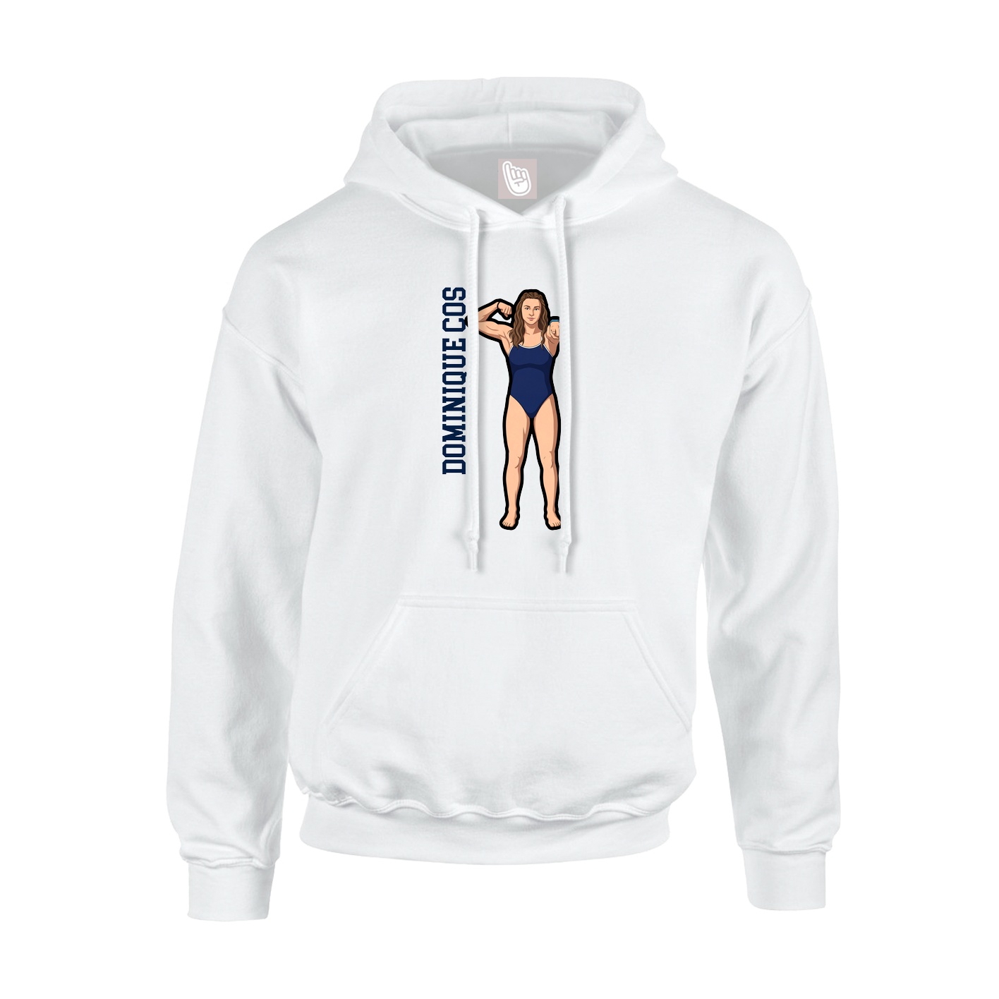 Youth Hoodie — Name Vertical in White