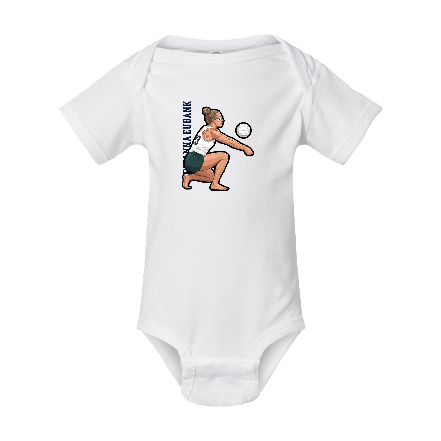 Baby Onesie — Name Vertical in White