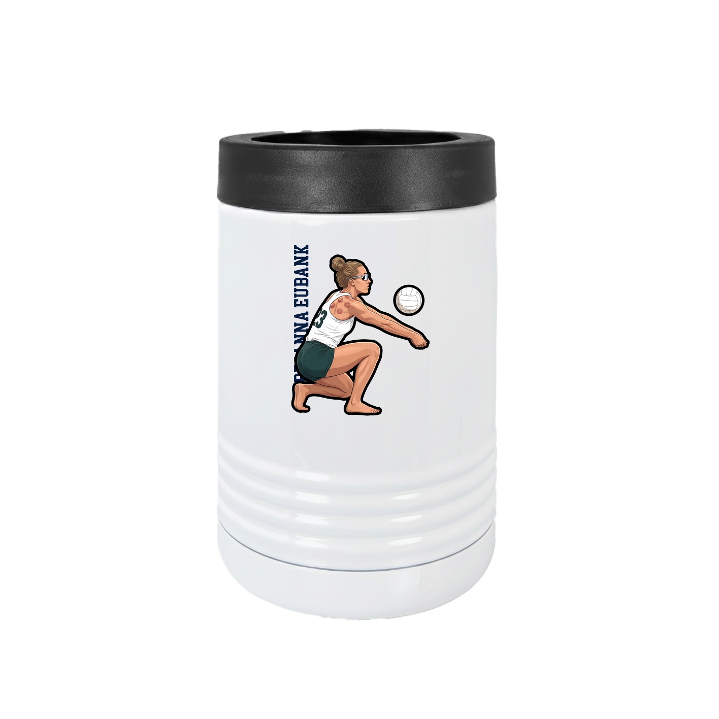 Beverage Holder — Name Vertical in White
