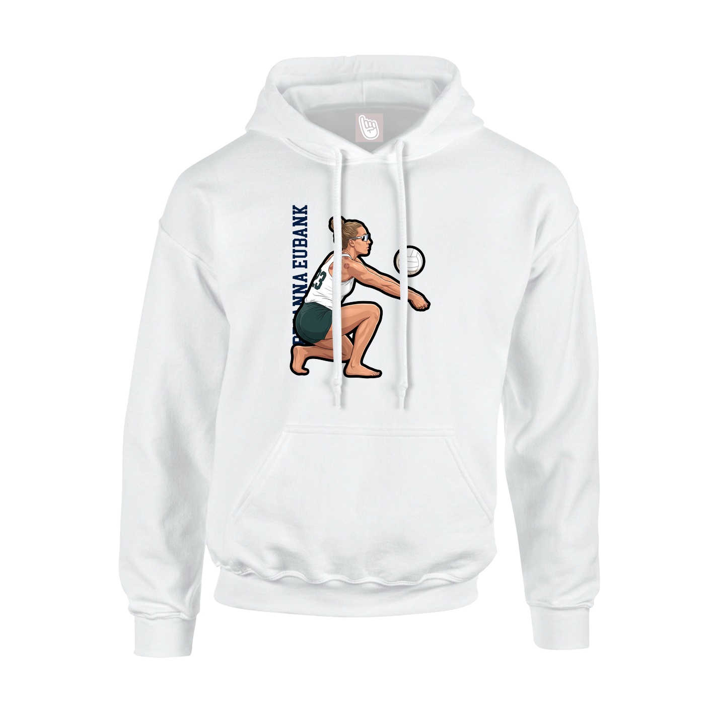Hoodie — Name Vertical in White
